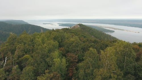 Aerial View on Mountains in the Russian River in the Background
