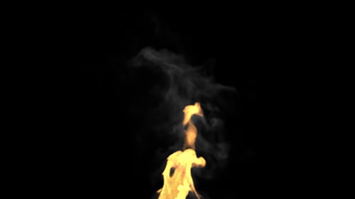 Realistic Burning Fire Flame with Rising Smoke Animation