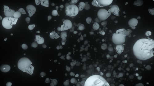 3D Floating Skulls Dark Background Intro Animation
