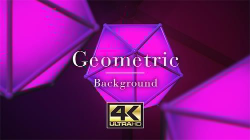 Abstract Neon Glowing Geometric Shape Rotation