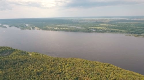 Aerial View on Mountains in the Russian River in the Background