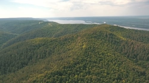 Aerial View on Mountains in the Russian River in the Background
