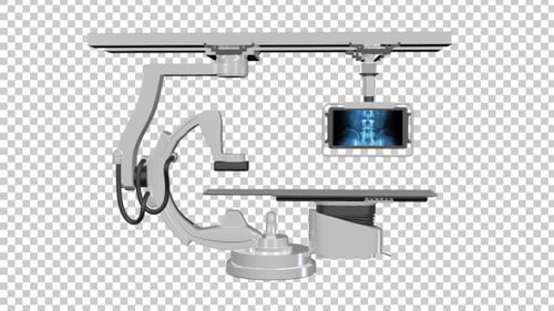 3D X-Ray Machine Assembly Animation with Spine Display