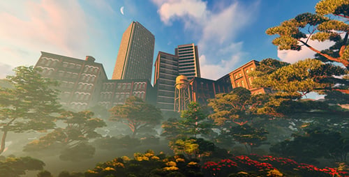 Parque de la ciudad y la ciudad