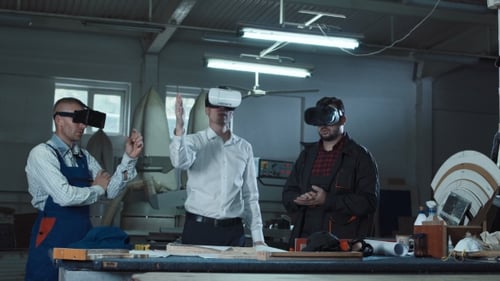 Men in VR Headsets in Joinery