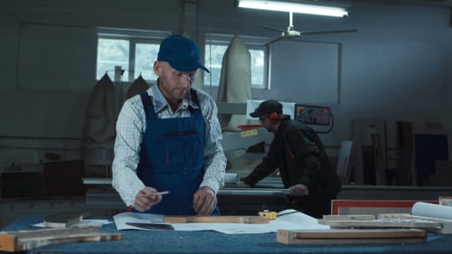 Man Working with Detail in Joinery