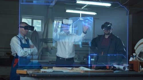 Men in VR Headsets in Joinery
