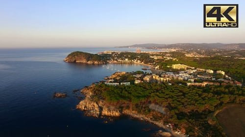 Mediterranean Coast Seaside Aerial Drone Costa Brava