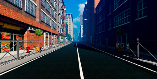 Urban Street In Fog