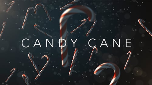 Christmas Candy Canes Falling with Snow Seamless Loop Background