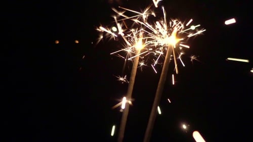 Sparkling Sparklers Spitting Sparks in the Dark