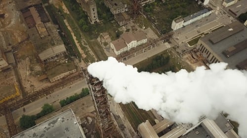 Factory Smoke Stack - Oil Refinery, Petrochemical or Chemical Plant
