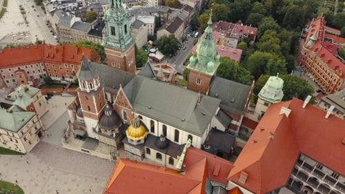 View From the Heights of Wawel Castle in the Historic Center of Krakow