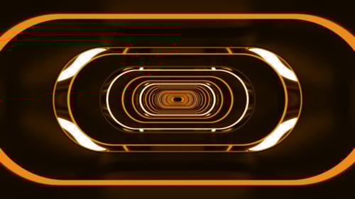 Futuristic Geometric Tunnel Loop with Glowing Neon Lights