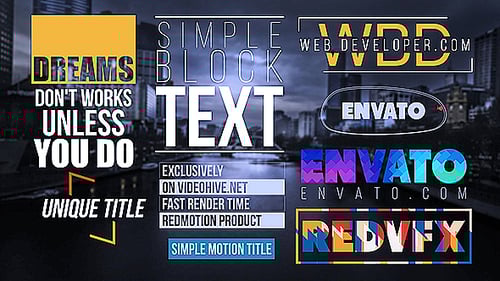 Dynamic Text Animation Pack: Modern, Geometric, Glitch & Wedding Titles