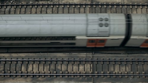 Top View on Passing Trains