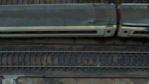 Top View on Passing Trains