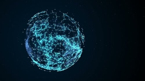 Abstract Digital Network Globe Rotating Technology Background