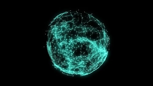 Futuristic Rotating Plexus Network Globe Animation