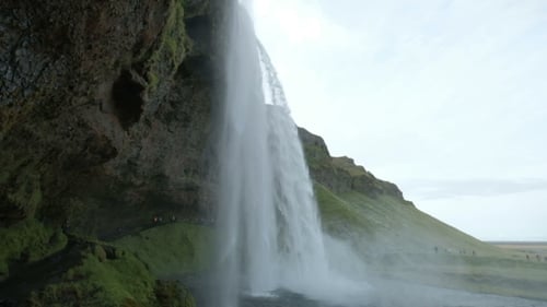 Large Waterfall in South Iceland. Seljalandsfoss Waterfall