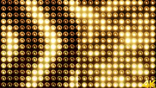 Dynamic Golden Light Wall Grid Pattern Loop