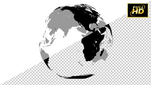 Animated Spinning World Map Globe Flat Design