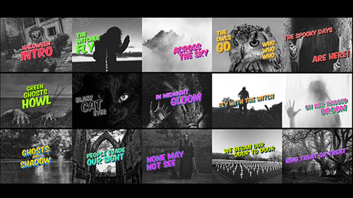 Cartoonish Halloween Intro with Bouncing 3D Text