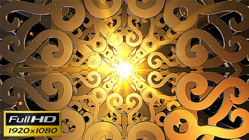 Abstract Gold Ornament Loop Background