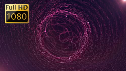 Abstract Glowing Pink Particle Tunnel Background