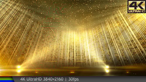 Glittering Golden Awards Stage Background Loop