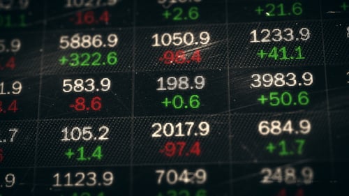 Cinematic Stock Market Data on LED Display