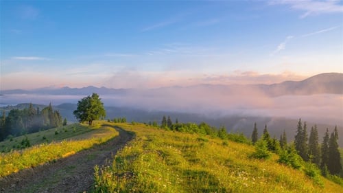 Majestic Mountain Landscape at Sunrise or Sunset