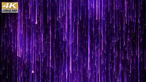 Glowing Purple Light Streaks and Particles Abstract Background Loop