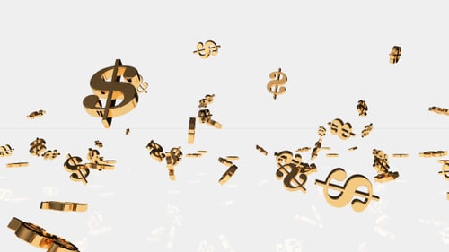 Fallende Dollars - heller Hintergrund