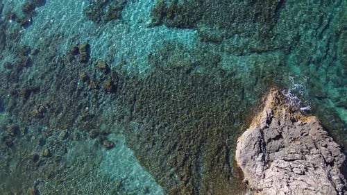 Aerial View of Turquoise Tropical Water