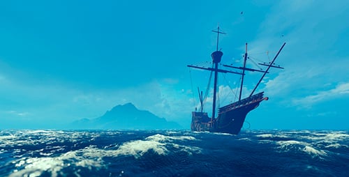 Antikes Schiff von der Großen Insel