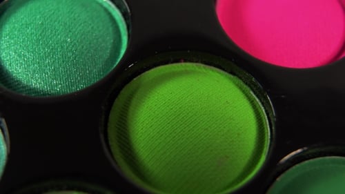 Colorful Eyeshadow Palette Macro Beauty Cosmetic Detail