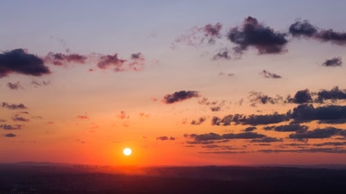 Aerial of Istanbul Skyline with Buildings Silhouette at Sunset