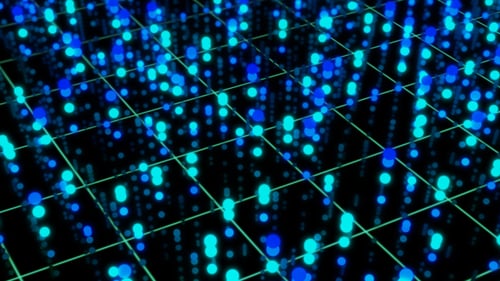 Futuristic Digital Particle Network Grid Background