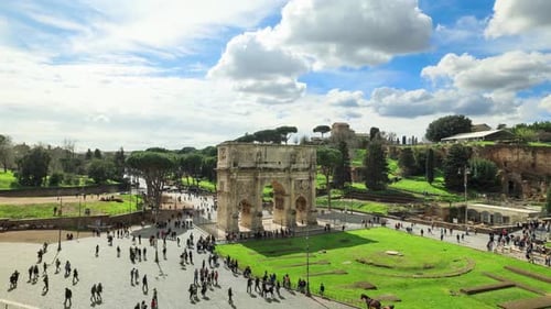 Rome, Italy, Timelapse: Arch of Constantine