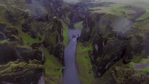Unique Landscape of Fjadrargljufur in Iceland