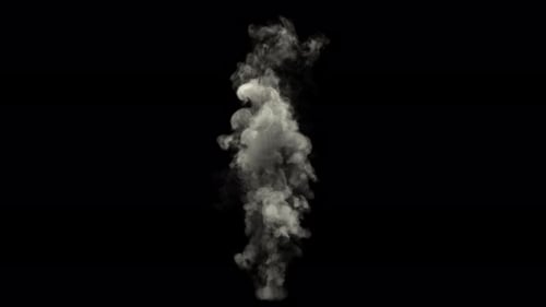 Realistic White Smoke Plume Rising VFX Element