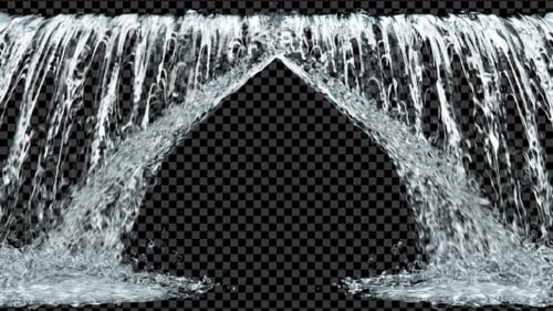 Dynamic Water Curtain Reveal Transition with Alpha Channel