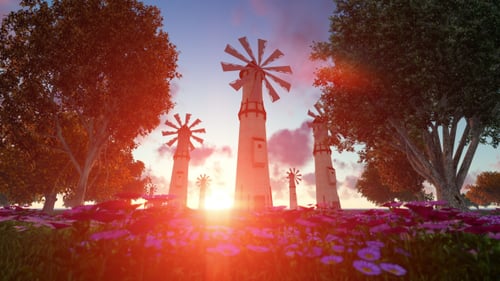 Windmills at Sunset