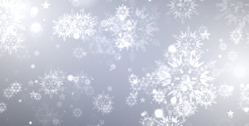 Animated Falling Snowflakes and Stars Winter Background Loop