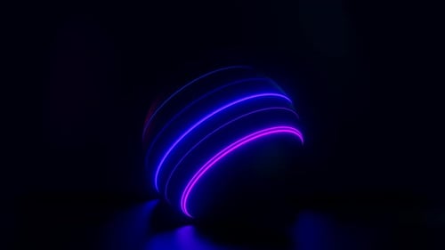 Neon Sphere Logo Reveal with Dynamic Glowing Lines