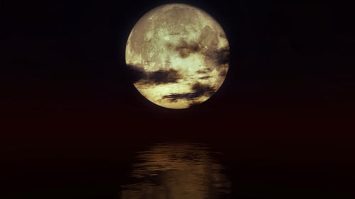 Full Big Moon Over Water