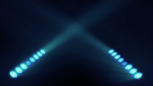 Lumières de scène lumineuses clignotantes en couleur bleue