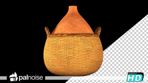 Rotating 3D Woven Basket with Terracotta Pot