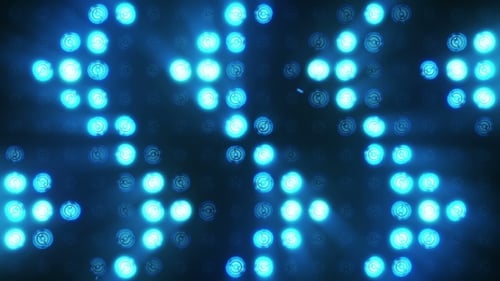 Pulsating Blue Light Grid Wall Animated Background